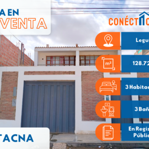 Venta de Casa Cerca al Óvalo Tarapacá (Villa Inlcán) Tacna