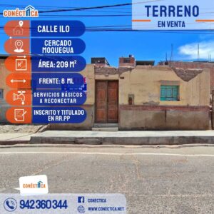 🔥🏡 CUANDO LA UBICACIÓN LO ES TODO… ESTA OPORTUNIDAD APARECE TERRENO EN VENTA-CALLE ILO🏡
